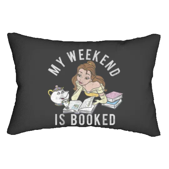Disney Beauty And The Beast Belle My Weekend Is Bo Lumbar Pillows
