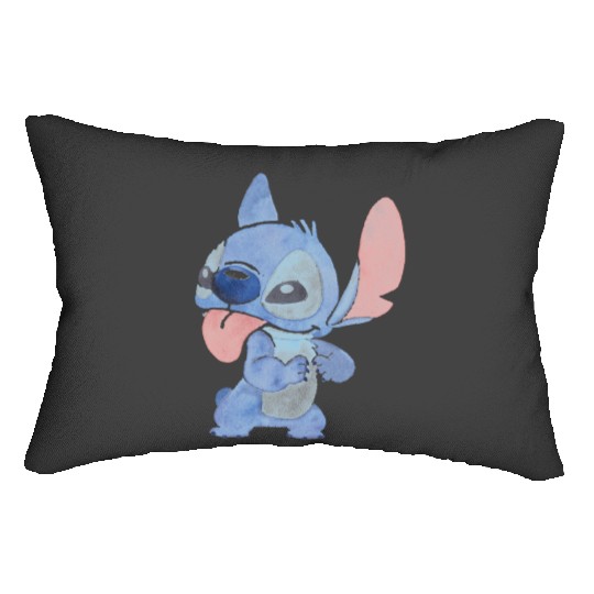 Disney Lilo Stitch Watercolor Cute Silly Stitch Chest Logo Lumbar Pillows