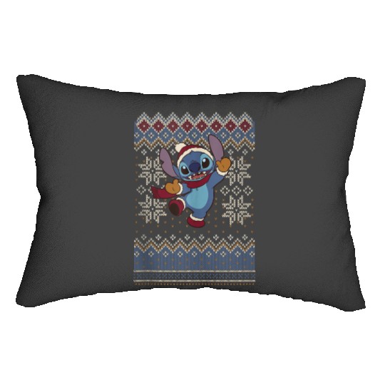 Disney Lilo Stitch Christmas Stitch Ugly Sweater Style Lumbar Pillows