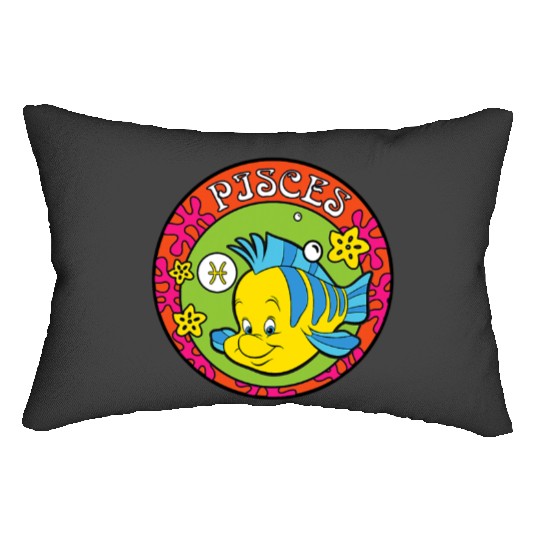 disneyy The Little Mermaid Flounder Zodiac Pisces Lumbar Pillows