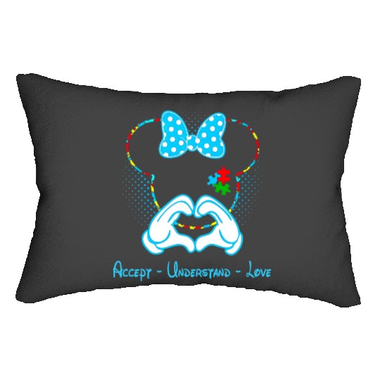 Accept Understand Love Autism Minnie Mouse Lumbar Pillows, Disney Autism Mom Lumbar Pillows