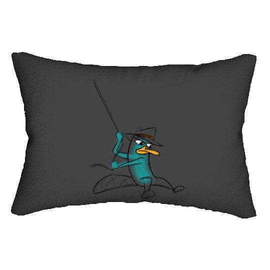 Disneys Phineas And Ferb Agent P Swinging Into Action Sketch Lumbar Pillows