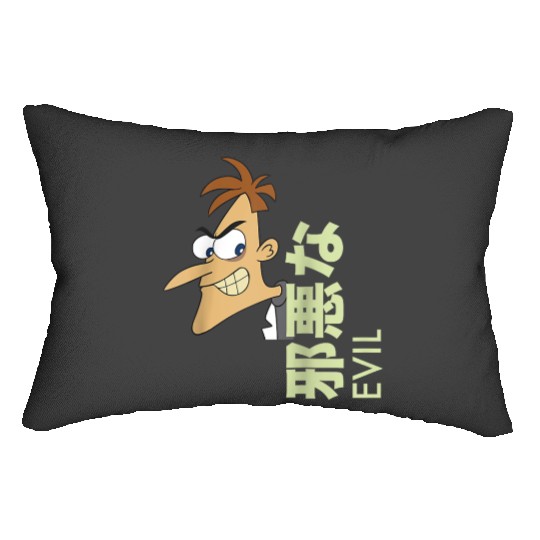 Disneys Phineas And Ferb Dr Doofenshmirtz Evil Kanji Logo Lumbar Pillows