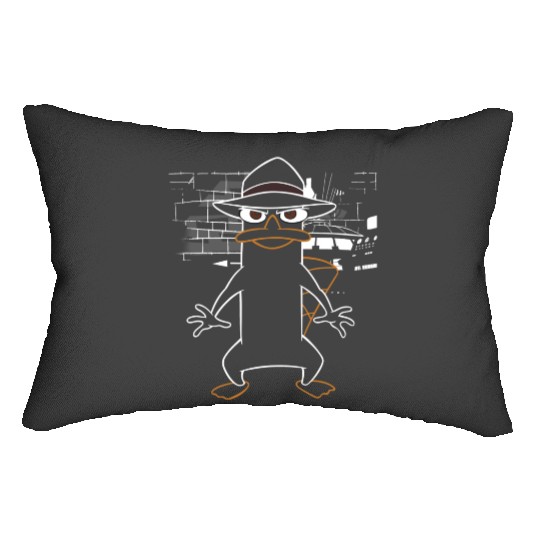 Disneys Phineas And Ferb Agent P In Secret Base Outline Shot Lumbar Pillows