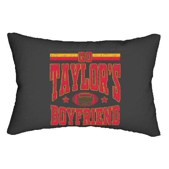 Go Tayl0r_s Boyfriend Funny Football Tayl0r Swift Swifts KansasCity Chiefs Lover Lumbar Pillows