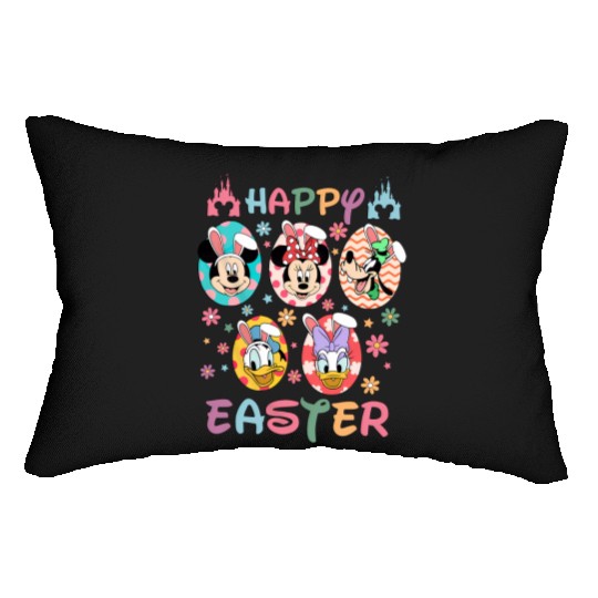 Happy Easter Day Lumbar Pillows, Mickey Easter Egg Lumbar Pillows, Mickey and Friends Disney Easter