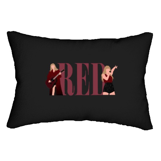 Taylora Swift Red eras tour art Lumbar Pillows