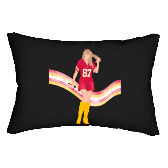taylorr Swift x Travis Kelce Jersey (V5) Lumbar Pillows