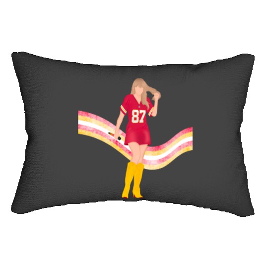 taylorr Swift x Travis Kelce Jersey (V5) Lumbar Pillows