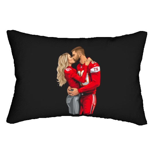 taylorr Swift and Travis Kelce (2) Lumbar Pillows