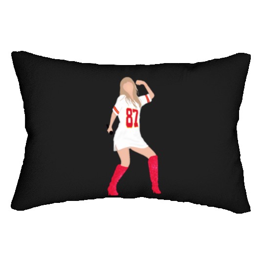 taylorr Swift x Travis Kelce Jersey (V4) Lumbar Pillows