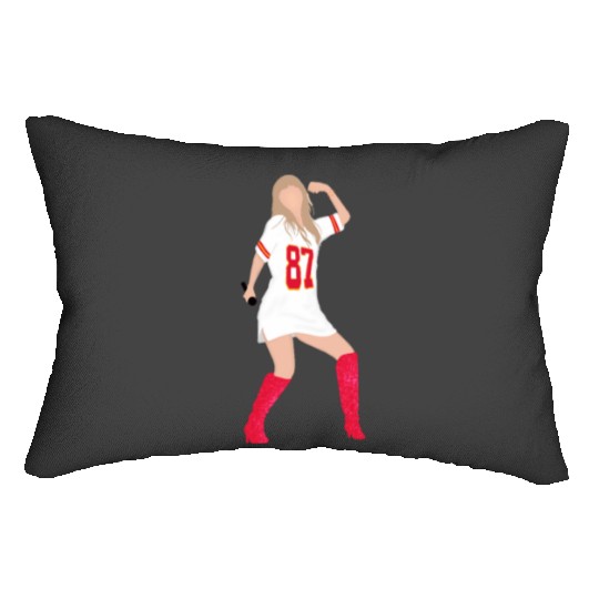 taylorr Swift x Travis Kelce Jersey (V4) Lumbar Pillows
