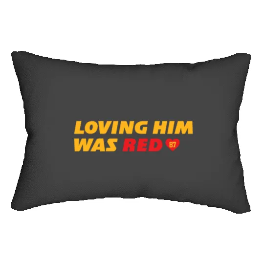 Loving Him Was Red - taylorr Swift &amp_ Travis Kelce (1) Lumbar Pillows