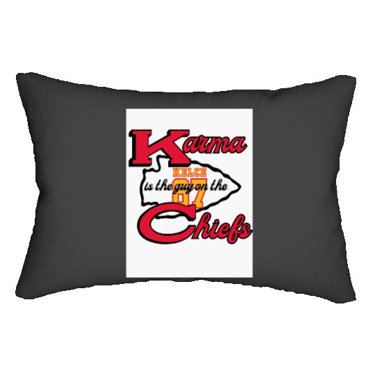 Karma is the Guy on the Chiefs taylorr Swift Travis Kelce Lumbar Pillows