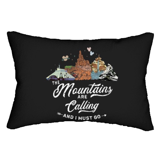 The Mountains Are Calling Lumbar Pillows, Disney Rides, Ready Disney Lumbar Pillows