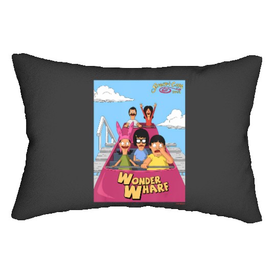 the bobs burgers movie wonder wharf roller coaster Lumbar Pillows