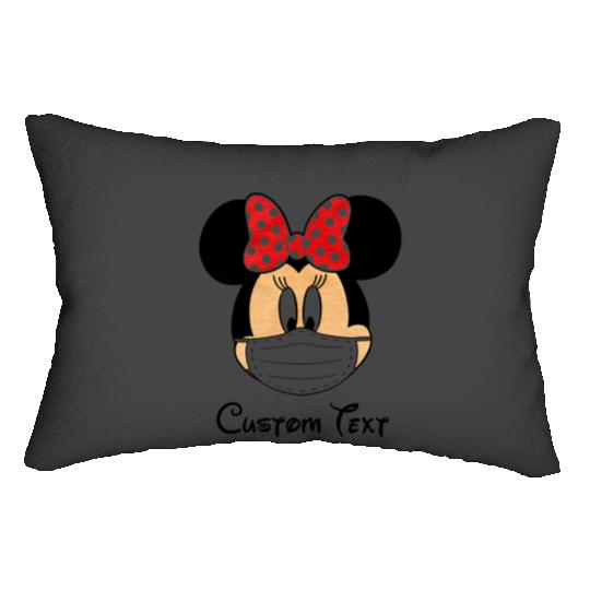 CUSTOM Disney T-Shirt - Mickey Mouse and Minnie Mouse with a Mask - Quarantine - Social Distancing - Wear a mask - 6 feet apart 2020 - 2021 Lumbar Pillows