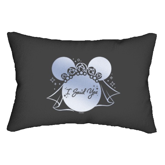 Disney I Said Yes Proposal Engagement Bridal Veil Minnie Lumbar Pillows