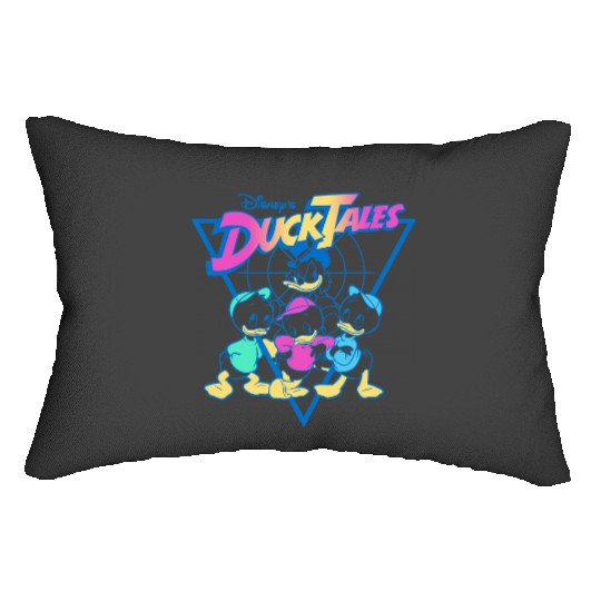 Disney DuckTales Vintage Neon Outlines Group Shot Distressed Lumbar Pillows