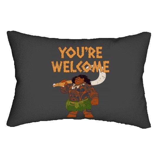 Disney Moana Maui Confident Pose You're Welcome Retro Logo Lumbar Pillows
