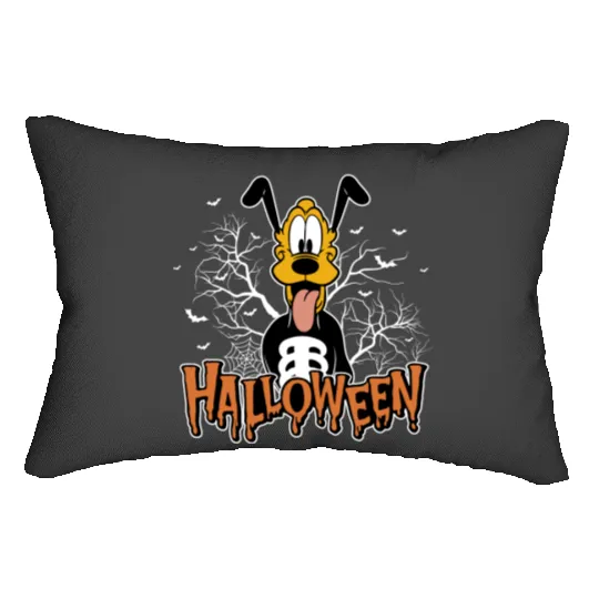 Pluto Skeleton Lumbar Pillows, Halloween Lumbar Pillows, Funny Skeleton Lumbar Pillows, Disney Pluto Lumbar Pillows, Disney Skeleton Lumbar Pillows