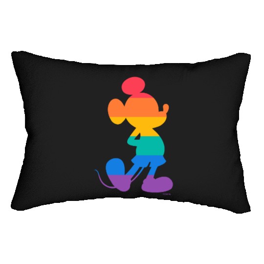 Disney Mickey Mouse Pride Classic Pose Rainbow Icon Fill Lumbar Pillows