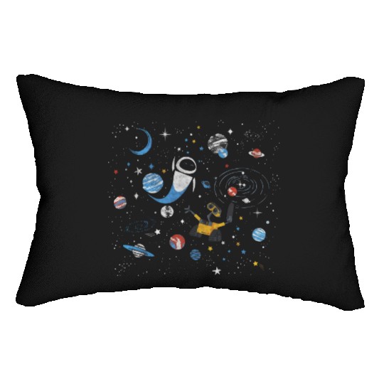 Retro Wall-E and Eve In The Galaxy Disney Lumbar Pillows