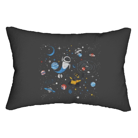 Retro Wall-E and Eve In The Galaxy Disney Lumbar Pillows