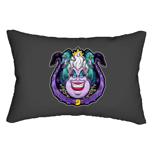 Ursula Villain Vintage Lumbar Pillows, Disney Villain's Ursula Lumbar Pillows, Ursula Sea Witch Women's Lumbar Pillows, Disney Sea Witch Ursula Classic Lumbar Pillows