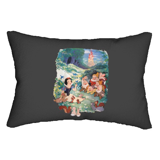 Retro 90s Disney Snow White  Lumbar Pillows, Retro Snow White 7 Dwarfs Lumbar Pillows, Vintage Disney Princess Lumbar Pillows