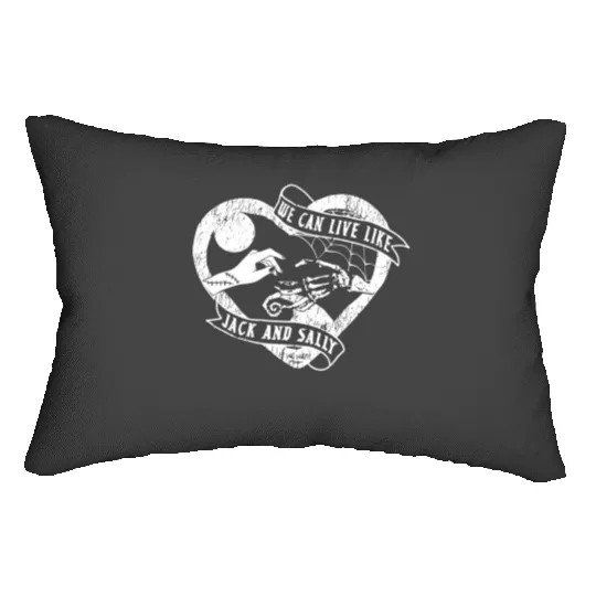We Can Live Like Jack and Sally Lumbar Pillows, Disney Love Couple Lumbar Pillows, Nightmare Before Christmas Jack and Sally
