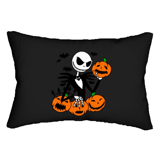 Jack Skellington Pumpkin Face Lumbar Pillows, Halloween Disney Lumbar Pillows