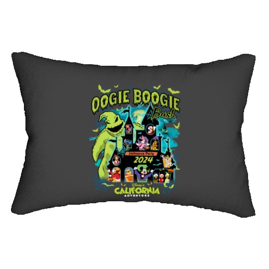 Vintage Oogie Boogie Bash 2024 Halloween Disney castle Lumbar Pillows, Mickey & friends