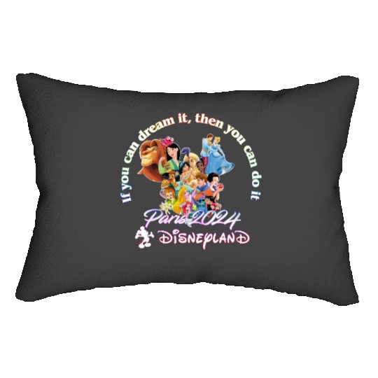 Paris 2024 Disneyland Tour 3/4 Short Sleeve Lumbar Pillows