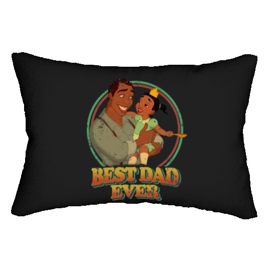 Retro James And Tiana Best Dad Ever Disney Lumbar Pillows