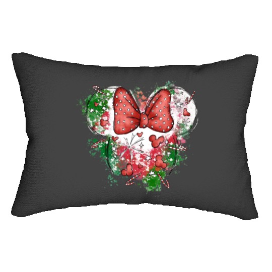 Minnie Mouse Christmas Lumbar Pillows, Disney Christmas, Minnie Head Christmas Lumbar Pillows