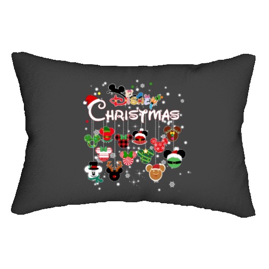 Disney Christmas Mickey ball Lumbar Pillows, Mickey's very merry Christmas party 2023 Lumbar Pillows, Magic Kingdom Christmas Lumbar Pillows