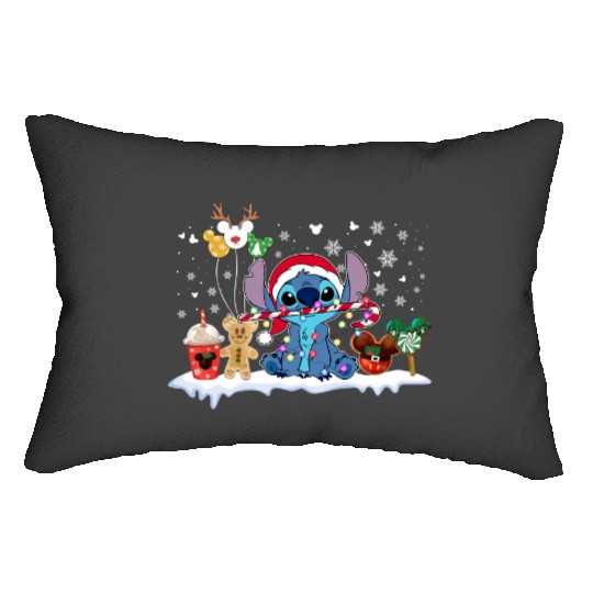 Stitch Christmas Lumbar Pillows, Disney Christmas Lumbar Pillows, Stitch Lumbar Pillows, Disney Matching Lumbar Pillows