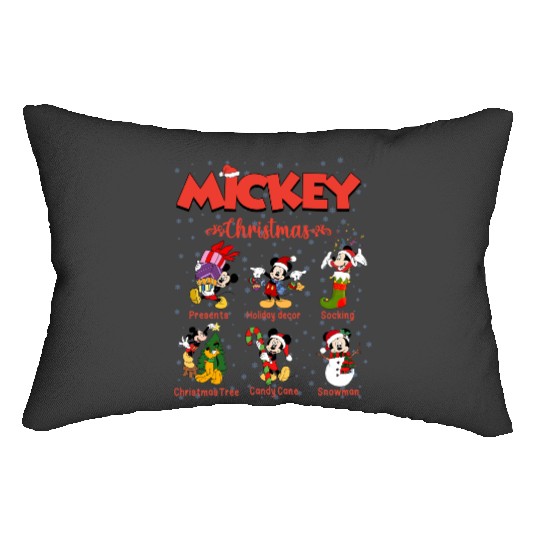 Mickey Christmas Lumbar Pillows, Christmas Lumbar Pillows, Raglan Lumbar Pillows, Disney Christmas Lumbar Pillows