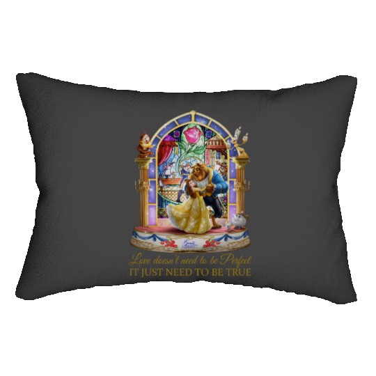 Disney Beauty and The Beast Stained Glass Rose Lumbar Pillows, Disney Belle and The Beast Lumbar Pillows