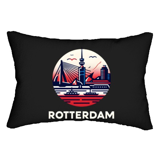 Rotterdam Skyline A Modern City s Artistic View Lumbar Pillows