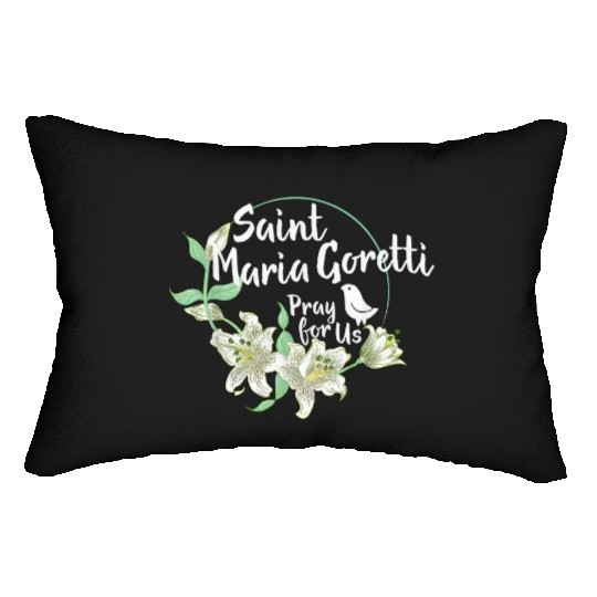 St. Maria Goretti Purity Catholic Saints Lily Symb Lumbar Pillows