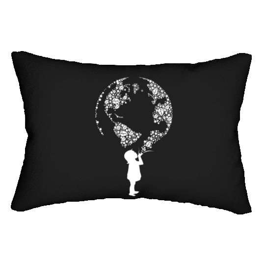 Earth Day Child (white) Lumbar Pillows