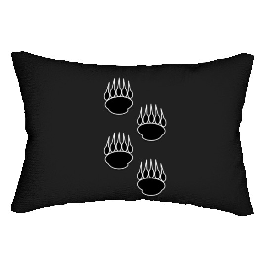 Black Bear Paw Prints Lumbar Pillows