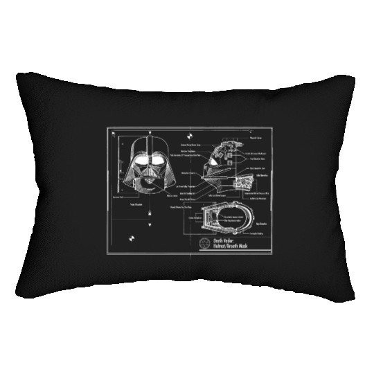 darth vader star wars blueprint Lumbar Pillows