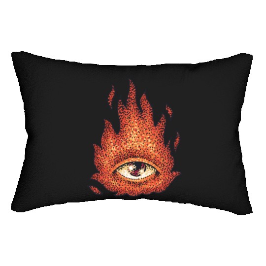Eye in fire creative design Lumbar Pillows
