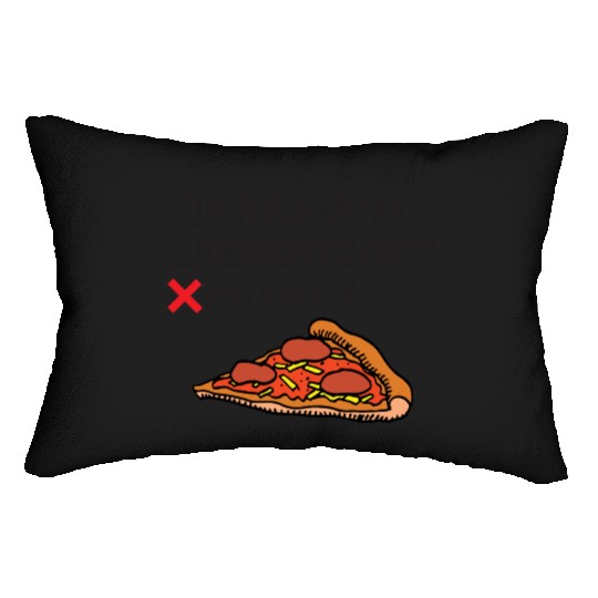 Republican Party vs Democratic Party vs Pizza Part Lumbar Pillows