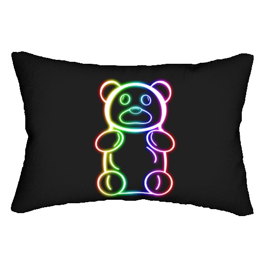 Neon Rainbow Gummy Bear Lumbar Pillows