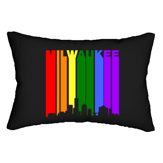 Milwaukee Wisconsin Rainbow LGBT Gay Pride Lumbar Pillows
