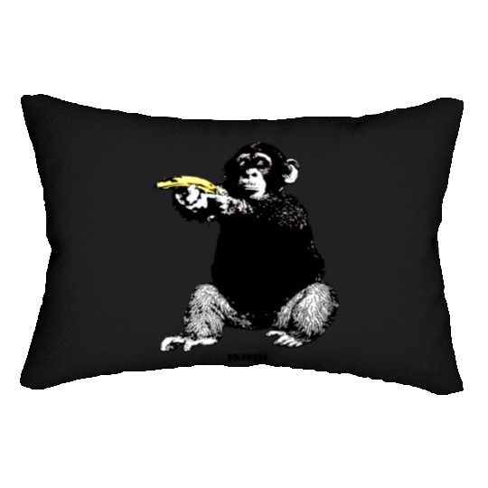 MONKEY SHOOTING BANANA Lumbar Pillows